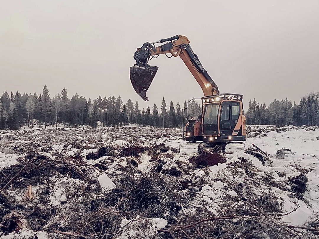 Ansiomäen konepalvelu tarjoaa metsämaan muokkauksia, kuvituskuva